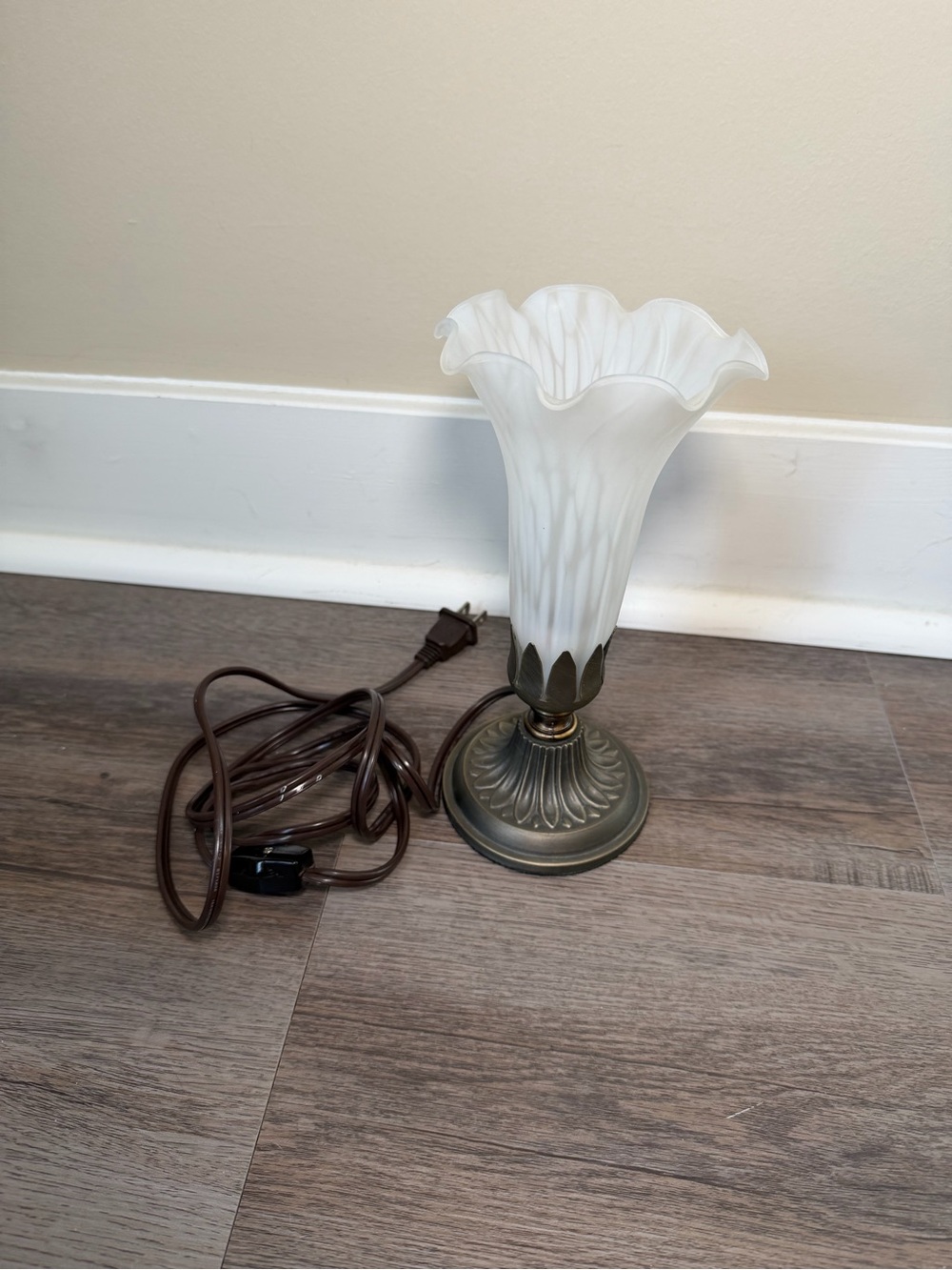 Vintage Tulip Table Lamp with Frosted Glass Shade